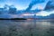 Moorea Sunset, Tahiti island, French polynesia, close to Bora-Bora