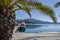 Moored boat in the port of Argostoli on the island of Kefalonia