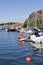 Moored boats in the harbor