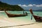 Moored boats on Kahung beach. Coral island. Phuket province. Thailand