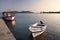 Moored boats in Methoni, Greece