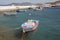 Moored boats in the port of Kokkari in Samos, Greece