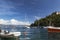 Moored boats in the tranquil harbour