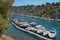 Moored boats and yachts in Calanque de Port Miou, department of