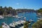 Moored boats and yachts in Calanque de Port Miou, department of