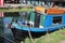 Moored canal boat, Regent`s Canal, Tower Hamlets