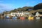 Moored colorful boats in a small fishing village of Axmouth