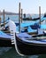 Moored gondolas near St. Mark\'s square