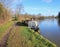 Moored Narrowboat on the River Thames