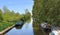 Moored Narrowboats on an English Canal