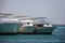 Moored white yachts waiting for tourists for sea trip. Vacation on Red Sea in Egypt, resort, leisure, adventure, travel.