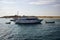 Moored white yachts waiting for tourists for sea trip. Vacation on Red Sea, resort, leisure, adventure, travel.