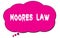 MOORES  LAW text written on a pink thought bubble