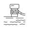 mooring bollard port line icon vector illustration