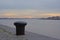 Mooring bollard on a quay along river Scheldt in Antwerp, Belgium