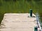 Mooring bollards on the catwalk of the river port in Veseli nad Moravou