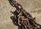 Mooring chain on the pier