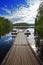 The mooring on the forest lake. Finland