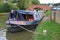 Mooring a narrowboat on canal in England