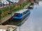 Mooring narrowboat in Tewkesbury