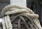 Mooring Post with Thick Ropes