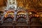 Moorish architecture inside the Mezquita Cathedral in Cordoba, Andalusia, Spain