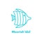 Moorish idol tropical sea fish vector icon