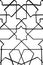 Moorish window iron motif decoration on white background, Andalusia