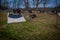 MOORPARK, CA, USA- APRIL 18, 2018: Outdoor view of campament construction with some soldiers behind, during Civil War