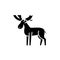 Moose black icon, vector sign on isolated background. Moose concept symbol, illustration