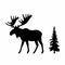 Moose black icon on white background. Moose silhouette