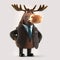 Moose Businessman. Generative AI