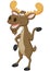 Moose cartoon waving