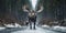 Moose cross the road. Conservation wild animals. Safe driving. Generative AI