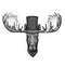 Moose, elk wearing cylinder top hat