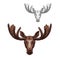 Moose or elk wild animal head isolated sketch