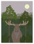 Moose in forest illustration
