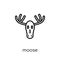Moose icon. Trendy modern flat linear vector Moose icon on white