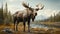 A moose isolated background