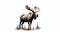 Moose isolated on white background. Generative AI
