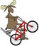 Moose popping a wheelie on a bicycle