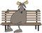 Moose sitting on a park bench