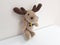 Moose. Sweden Plush Souvenir Toy Isolated on White