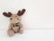 Moose. Sweden Plush Souvenir Toy Isolated on White