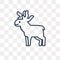 Moose vector icon isolated on transparent background, linear Moo