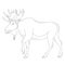 Moose, vector illustration , lining draw profile