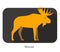 Moose walking flat 3D design vector illustration