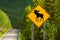 Moose warning sign beside a road