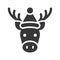 Moose wearing santa hat silhouette icon design