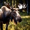 Moose wild animal living in nature, part of ecosystem